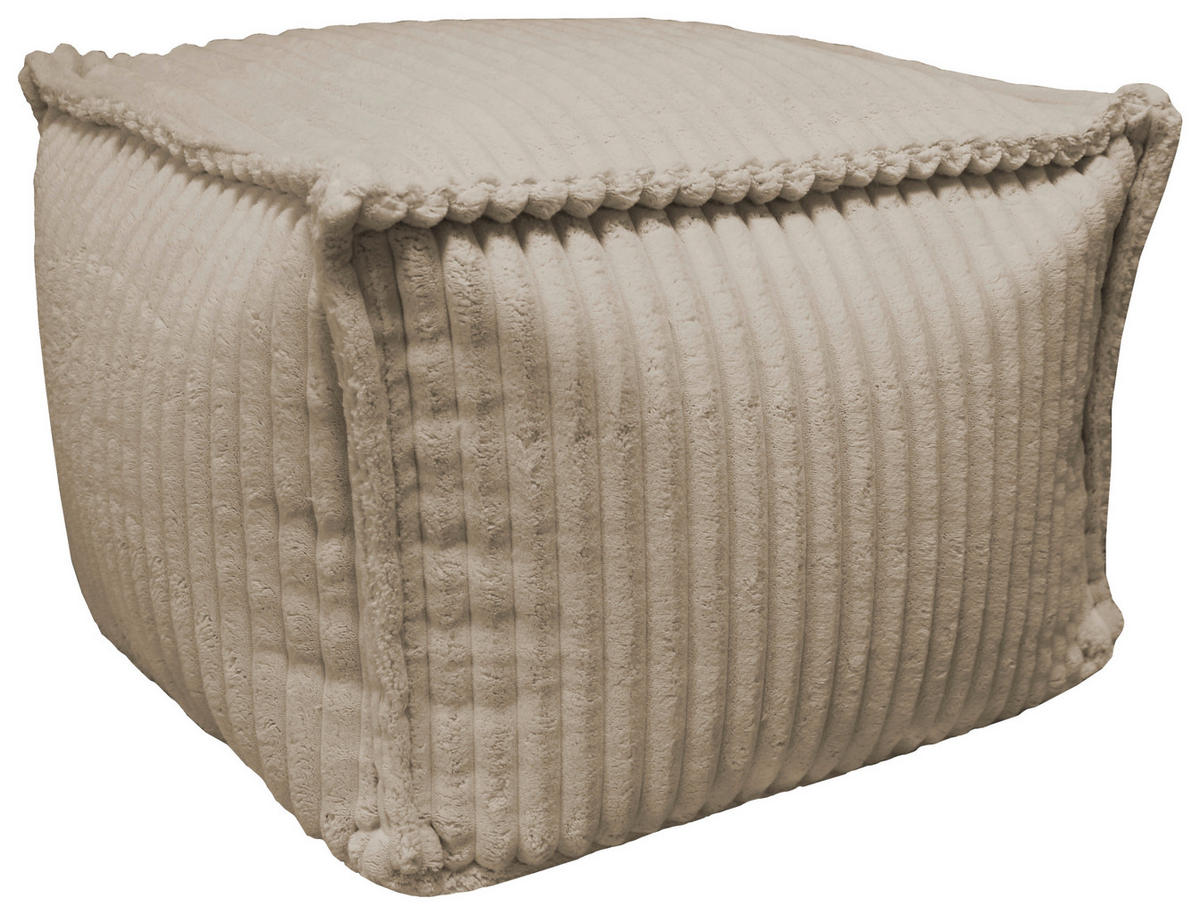 POUF Cord Sandfarben 70/70/40 cm  - Sandfarben, Design, Textil (70/70/40cm) - Ambia Home