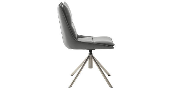 STUHL drehbar beschichtet Anthrazit, Edelstahlfarben - Edelstahlfarben/Anthrazit, Design, Textil/Metall (49/90/65cm) - Novel