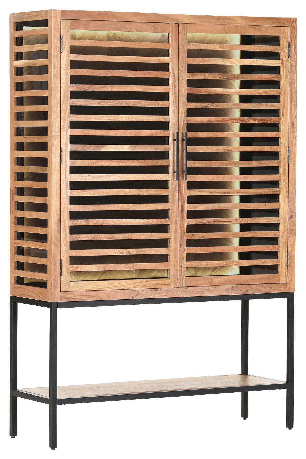 HIGHBOARD  in 120/180/43 cm  - Schwarz/Naturfarben, LIFESTYLE, Glas/Holz (120/180/43cm) - Landscape