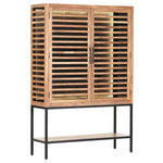 HIGHBOARD  in 120/180/43 cm  - Schwarz/Naturfarben, LIFESTYLE, Glas/Holz (120/180/43cm) - Landscape