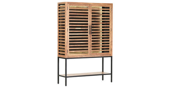 HIGHBOARD  in 120/180/43 cm  - Schwarz/Naturfarben, LIFESTYLE, Glas/Holz (120/180/43cm) - Landscape