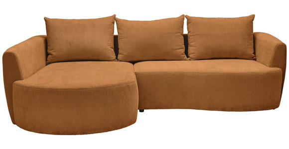 ECKSOFA  in Chenille Rostfarben  - Rostfarben/Schwarz, MODERN, Kunststoff/Textil (179/287cm) - Carryhome
