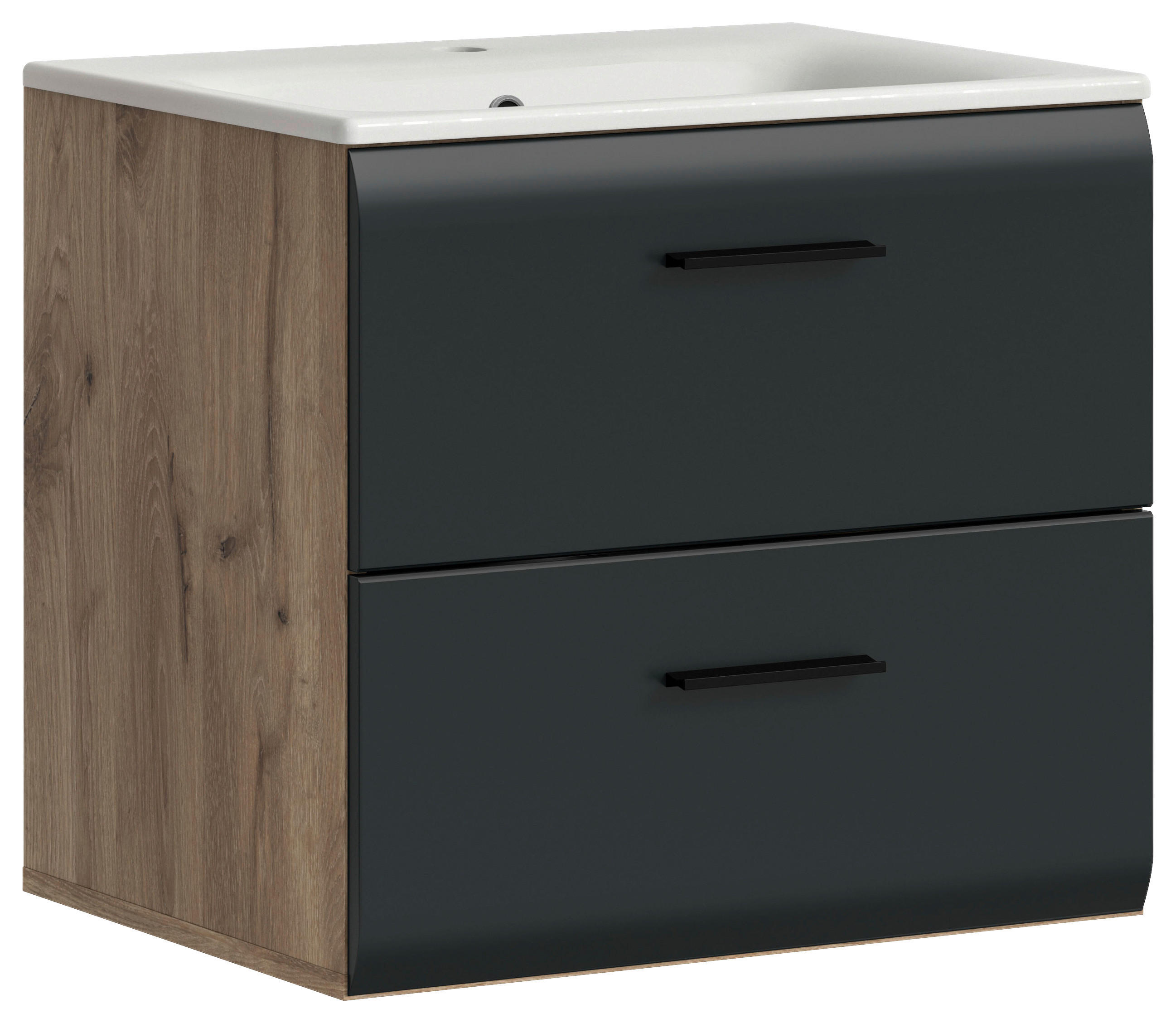 TV&Auml;TTST&Auml;LL MED KOMMOD 60 cm svart, m&ouml;rk ek /60 cm