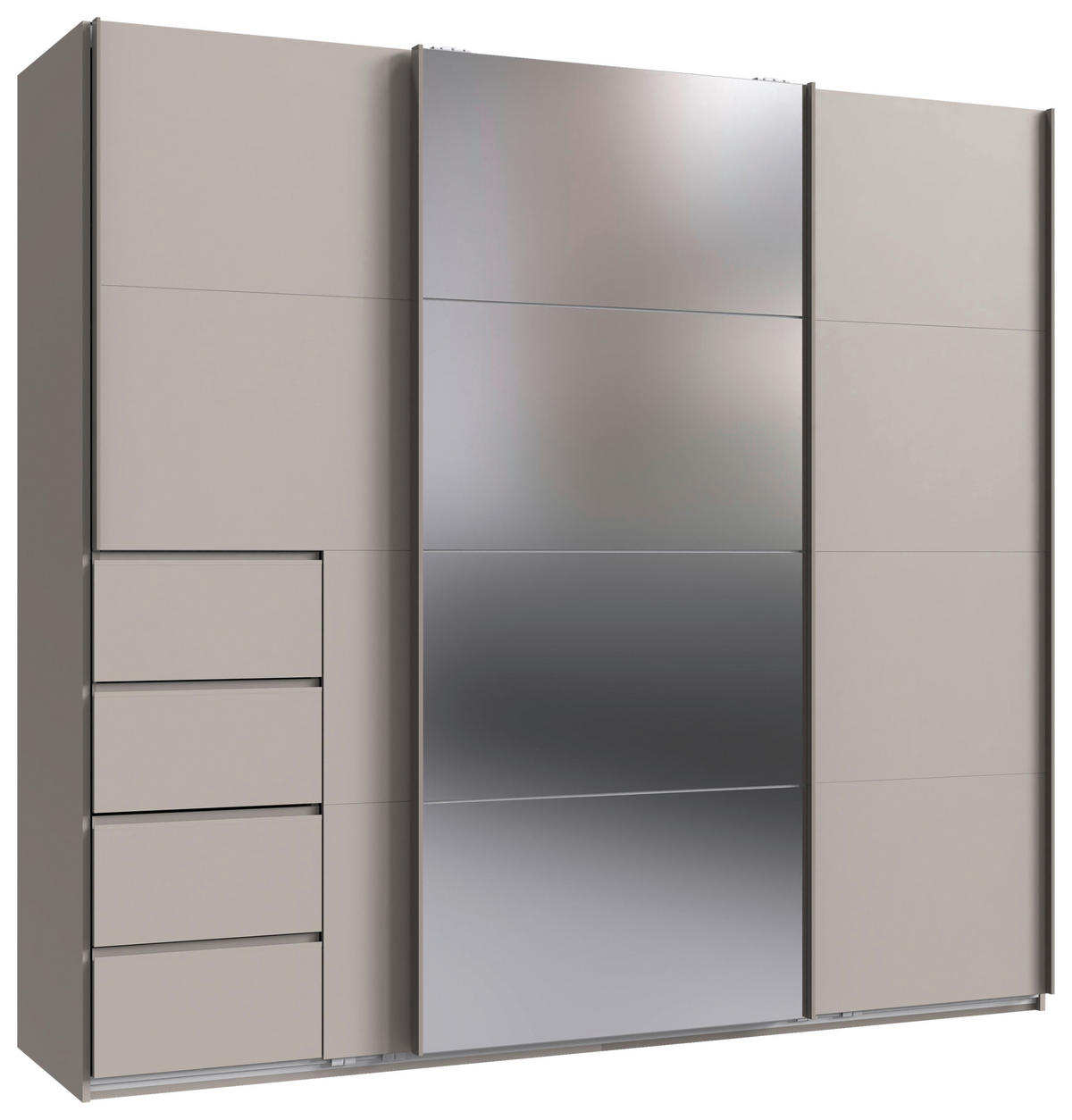 SCHWEBETÜRENSCHRANK  in Kaschmir  - Kaschmir, KONVENTIONELL, Glas/Holzwerkstoff (225/208/64cm) - Boxxx