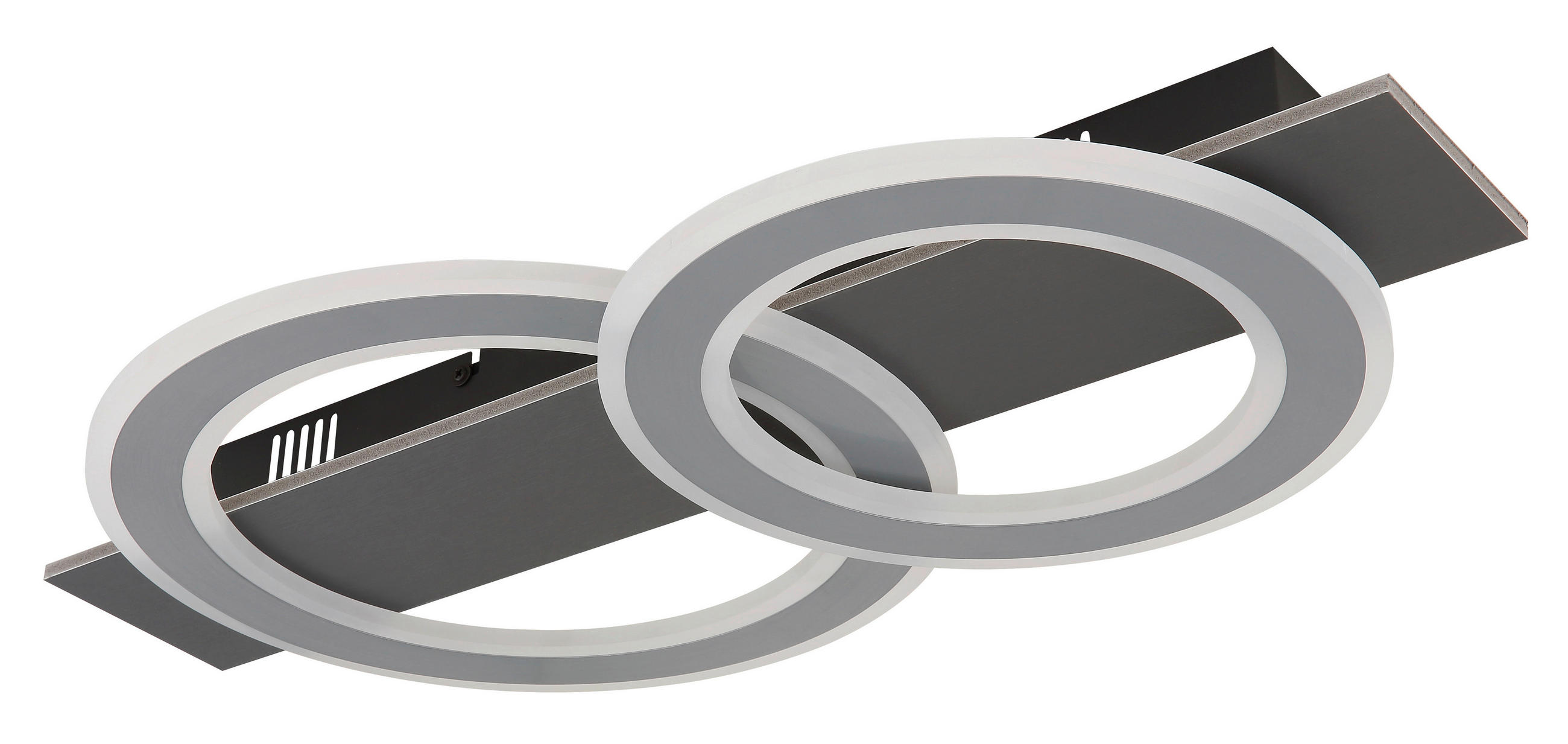 LED-DECKENLEUCHTE Jayden 63/35/7 cm  - Anthrazit/Opal, Design, Kunststoff/Metall (63/35/7cm) - Globo