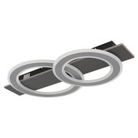 LED-DECKENLEUCHTE Jayden 63/35/7 cm  - Anthrazit/Opal, Design, Kunststoff/Metall (63/35/7cm) - Globo