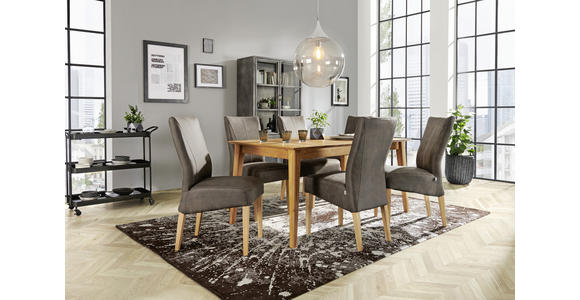 STUHL in Webstoff - Eichefarben/Dunkelgrau, KONVENTIONELL, Holz/Textil (44/98/64cm) - Venda