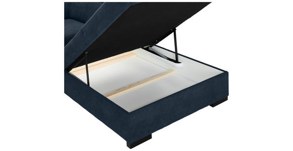 ECKSOFA  in Webstoff Dunkelblau  - Schwarz/Dunkelblau, KONVENTIONELL, Holz/Textil (283/244cm) - Carryhome