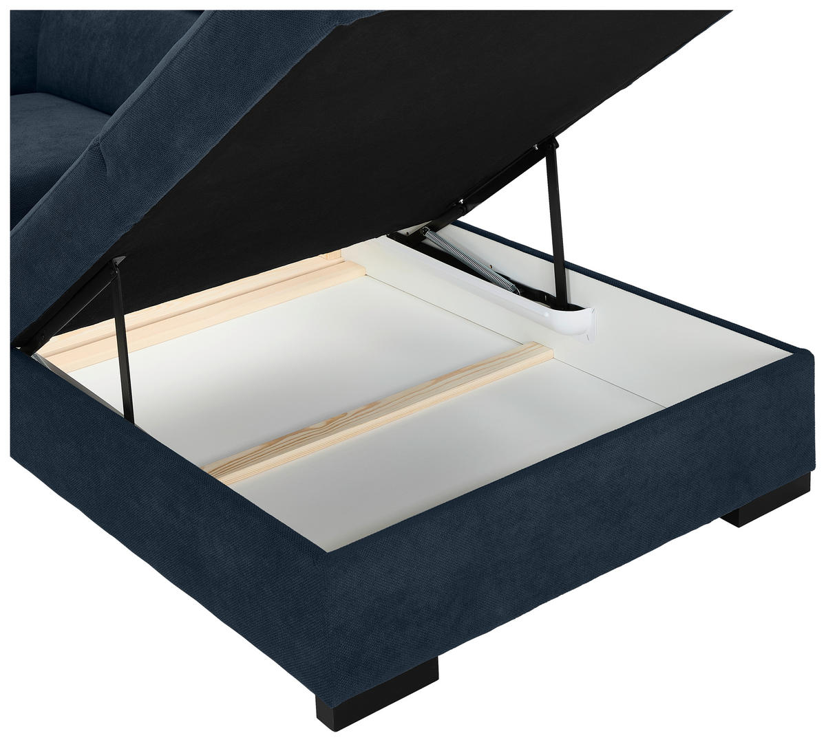 ECKSOFA Dunkelblau Webstoff  - Schwarz/Dunkelblau, KONVENTIONELL, Holz/Textil (283/244cm) - Carryhome