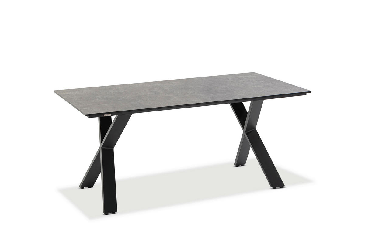 GARTENTISCH Kunststoff Anthrazit, Grau rechteckig  - Anthrazit/Grau, Design, Kunststoff/Metall (160/95/76cm)