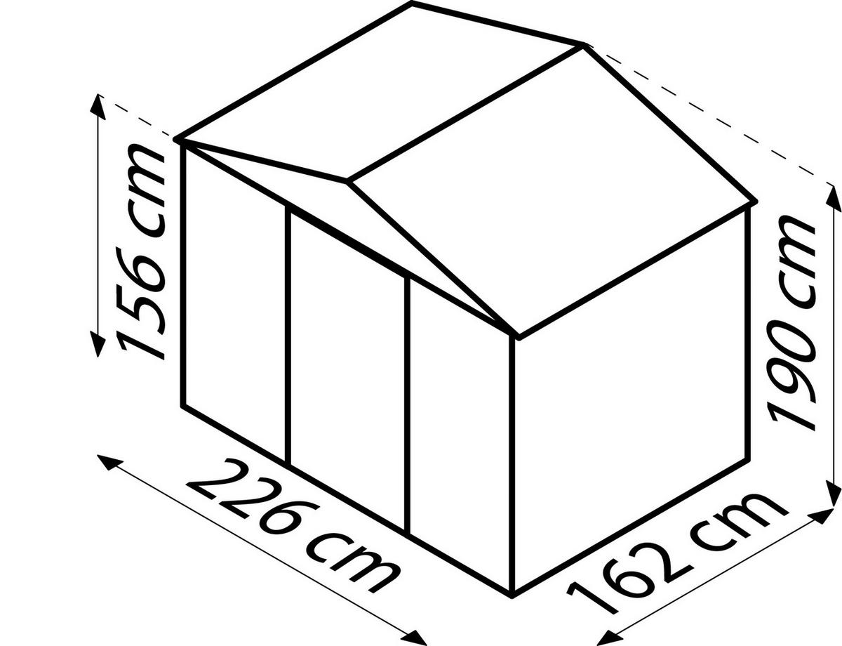 GERÄTEHAUS 236/190/174 cm  - Anthrazit/Weiß, Basics, Metall (236/190/174cm)
