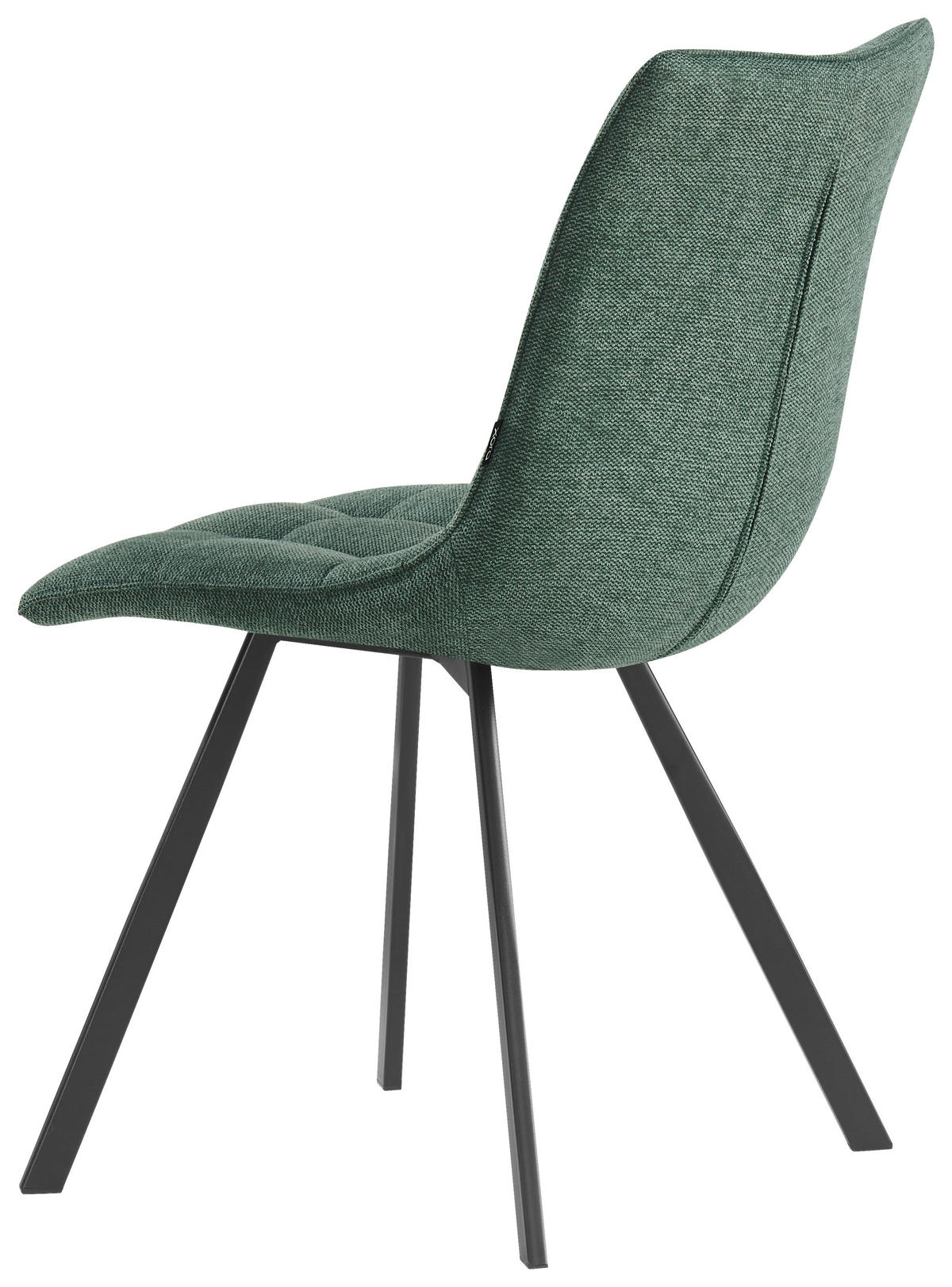 STUHL Leinenoptik Schwarz, Dunkelgrün  - Dunkelgrün/Schwarz, Design, Textil/Metall (47/86/61cm) - Xora