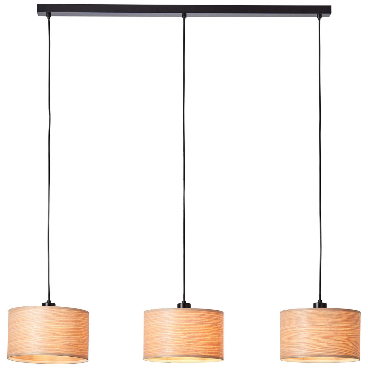 HÄNGELEUCHTE 110/25/120 cm    - Schwarz/Kieferfarben, Basics, Holz/Metall (110/25/120cm) - Brilliant
