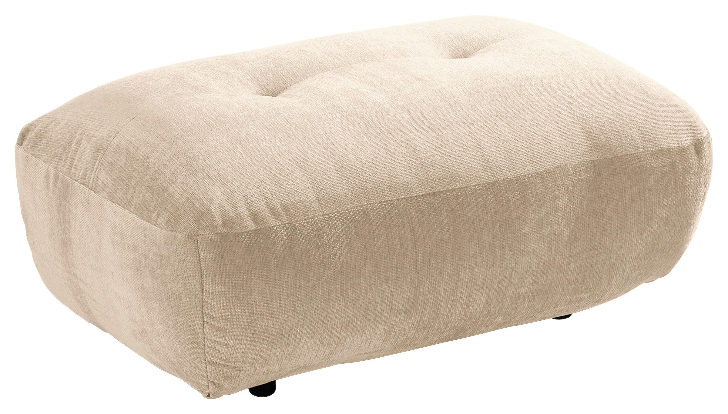 HOCKER in Textil Creme  - Creme/Schwarz, Modern, Kunststoff/Textil (102/46/65cm) - Trendmanufaktur