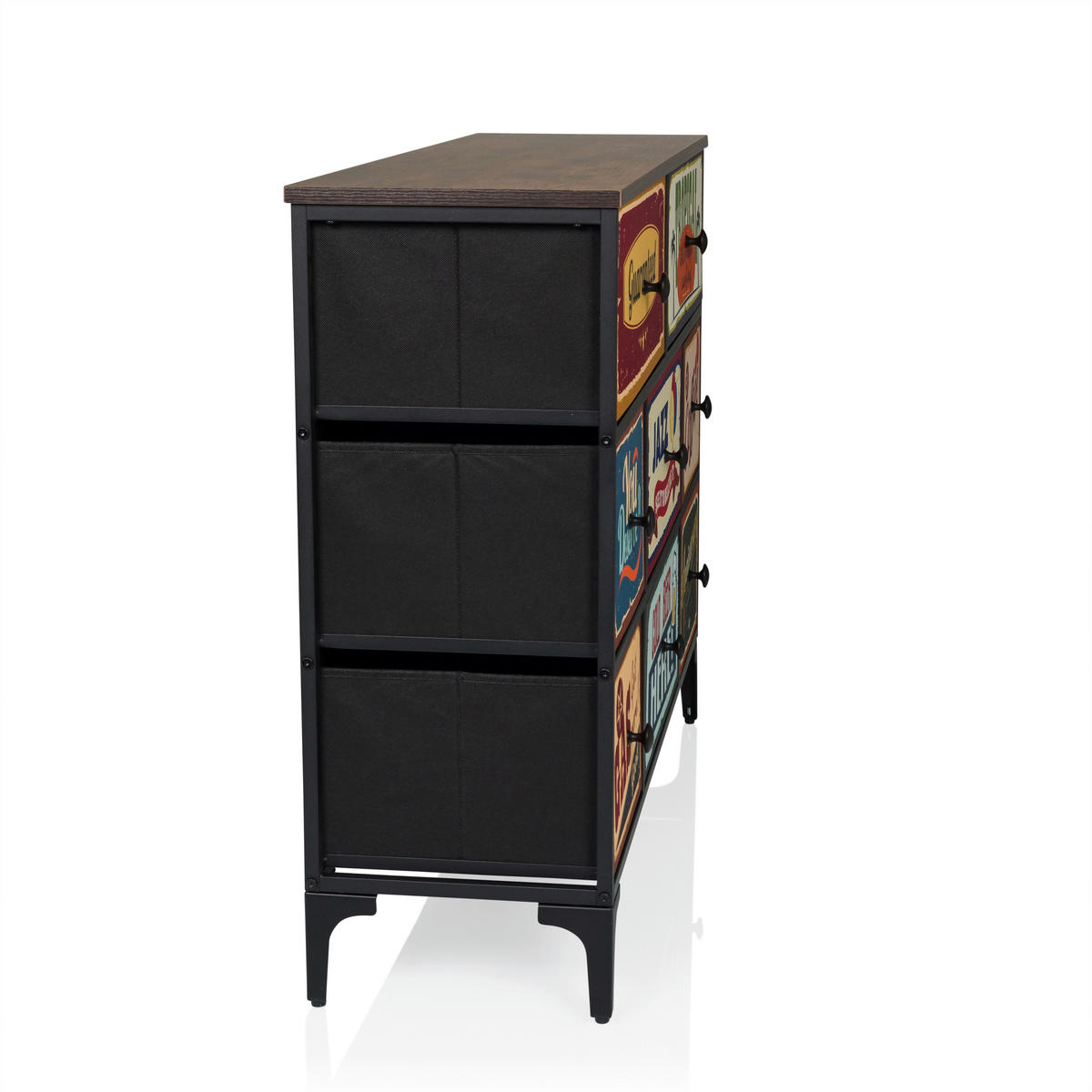 KOMMODE  in  - Multicolor/Schwarz, MODERN, Holzwerkstoff/Textil (102,5/77,5/30cm) - MID.YOU