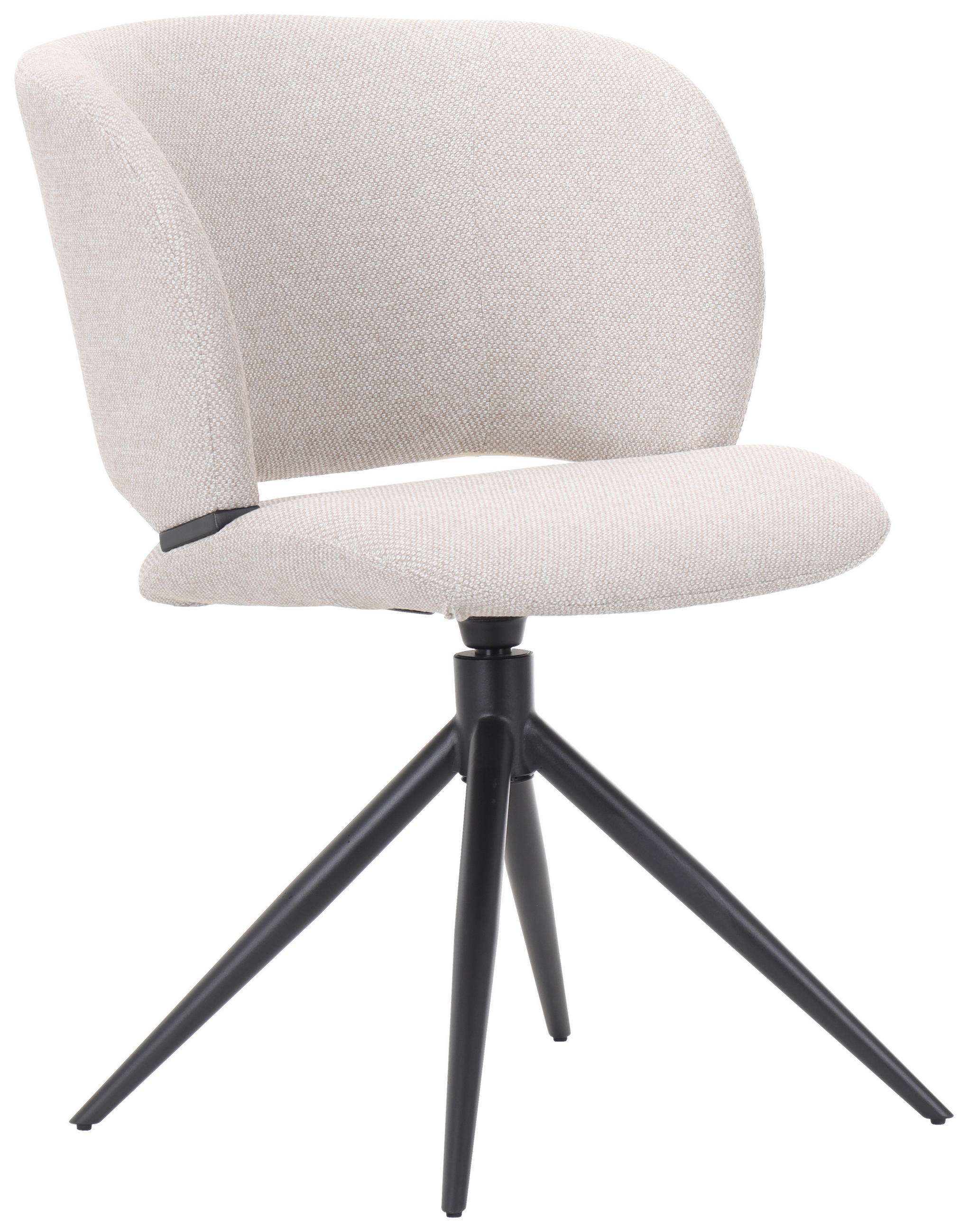 STOL  360° vridbar sits mikrofiber  - beige/svart, Modern, metall/trä (56,5/79,5/64cm) - Hom`in