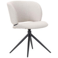 STUHL  Sitzfläche 360° drehbar Mikrofaser  Beige  - Beige/Schwarz, MODERN, Holz/Textil (56,5/79,5/64cm) - Hom`in