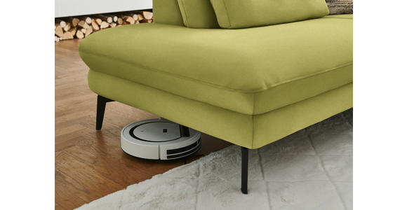 WOHNLANDSCHAFT  in Chenille, Flachgewebe Hellgrün  - Schwarz/Hellgrün, Design, Textil/Metall (208/344/180cm) - Dieter Knoll