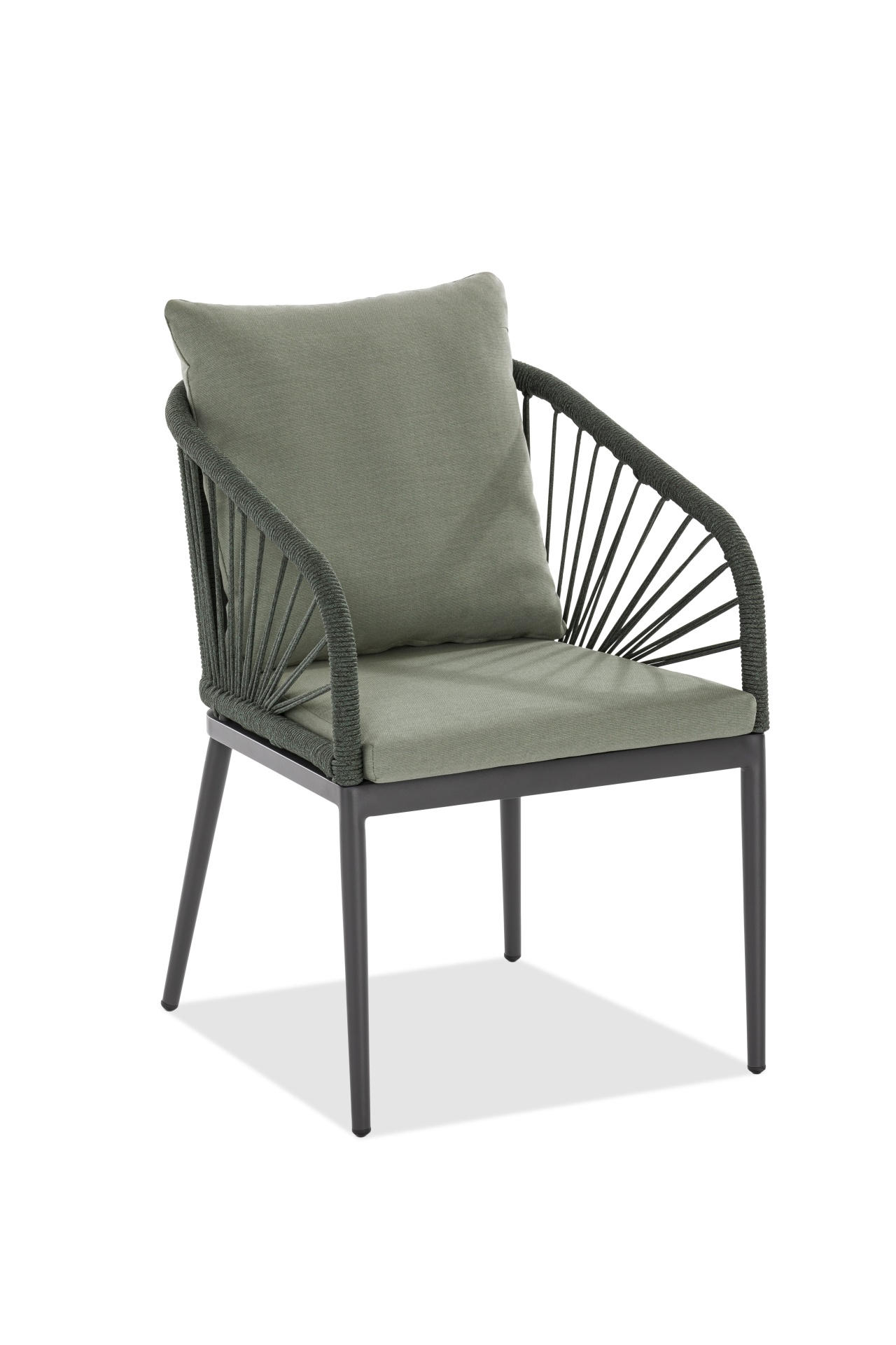 GARTENSESSEL Metall, Textil Anthrazit, Grün  - Anthrazit/Grün, Design, Textil/Metall (56/87/63cm)
