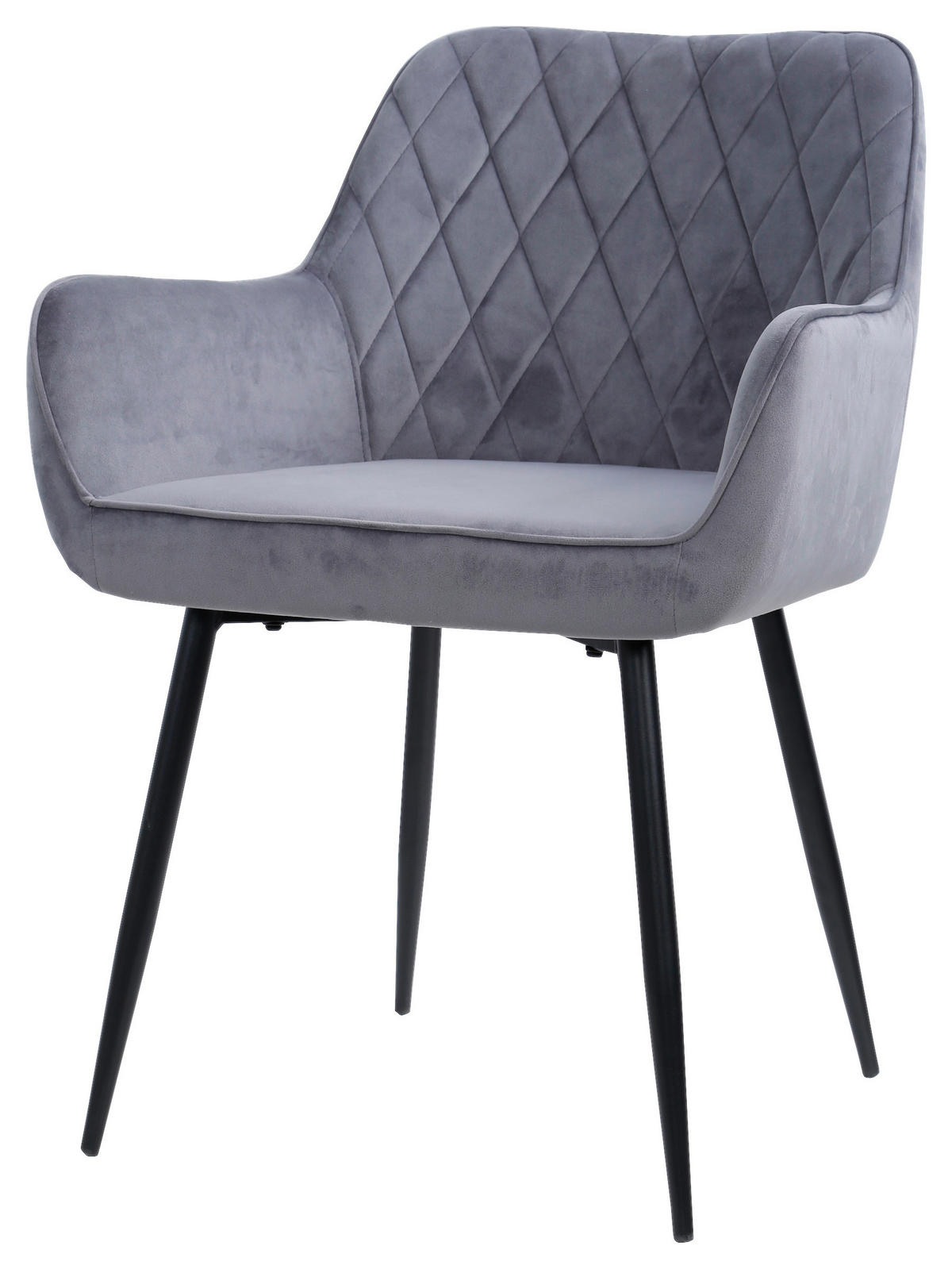 ŽIDLE S PODRUČKAMI, železo, samet, šedá, černá - šedá/černá, Design, kov/textil (56/79/58cm) - Carryhome