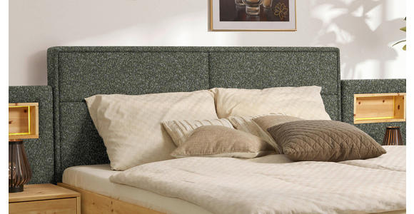 BETT 180/200 cm in Zirbelkieferfarben, Dunkelgrün - Dunkelgrün/Zirbelkieferfarben, Natur, Holz/Textil (180/200cm) - Valnatura