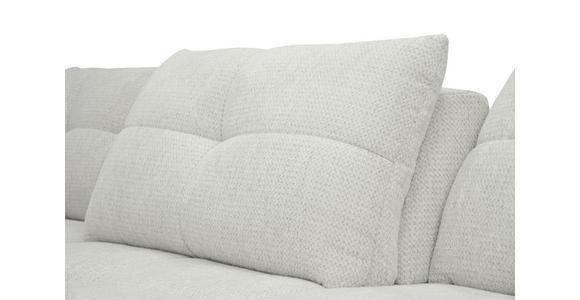 ECKSOFA Elfenbein Chenille Armlehnenkissen, Rücken echt, Sitztiefenverstellung  - Elfenbein/Schwarz, KONVENTIONELL, Textil/Metall (215/313cm) - Hom`in