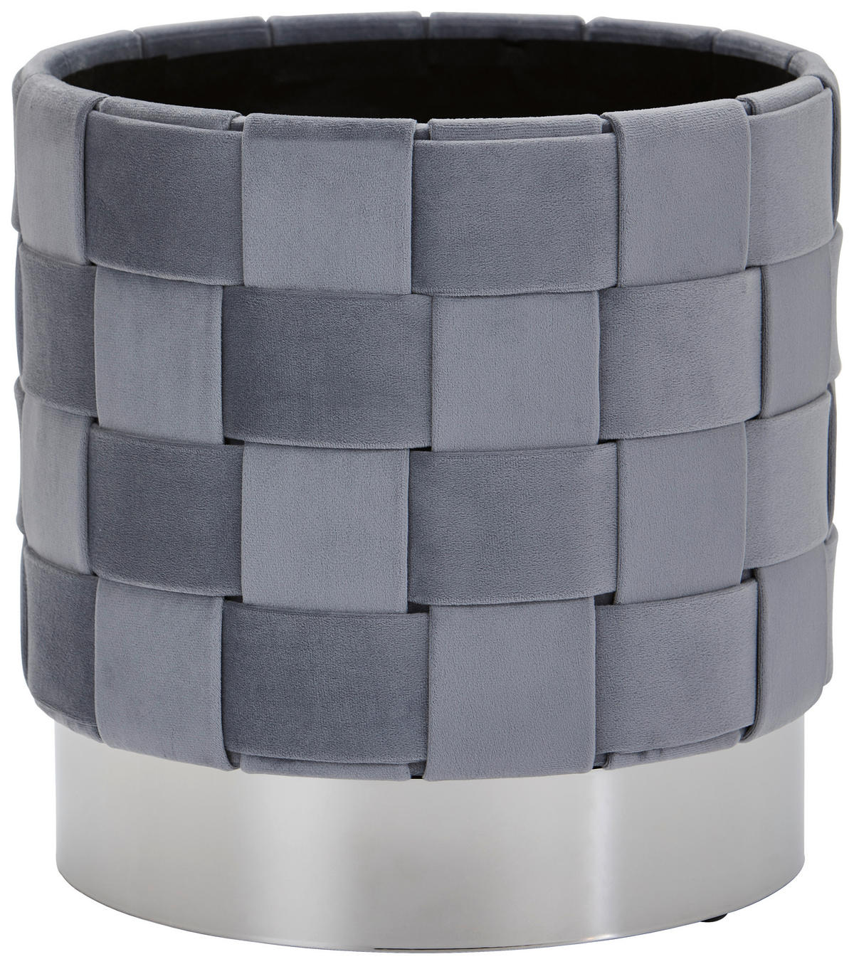TABURE, kovina, tekstil siva  - siva/visoki sijaj, Trendi, kovina/tekstil (38/42/38cm) - Xora
