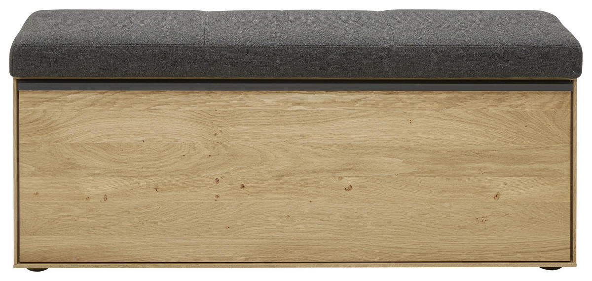 GARDEROBENBANK  in 118/50/41 cm  - Eichefarben/Anthrazit, Natur, Holz/Kunststoff (118/50/41cm) - Valnatura