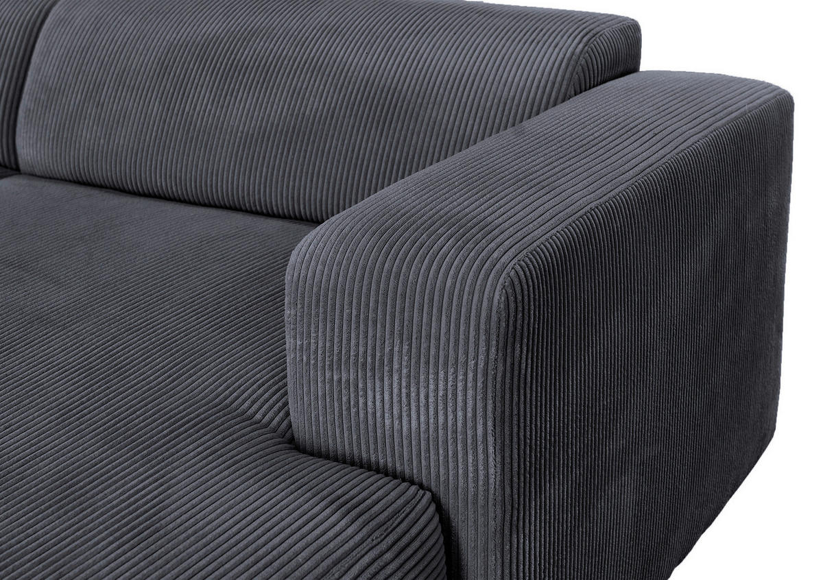 SAROKKANAPÉ textil grafitszürke  - grafitszürke/fekete, Design, műanyag/textil (298/175cm) - P & B