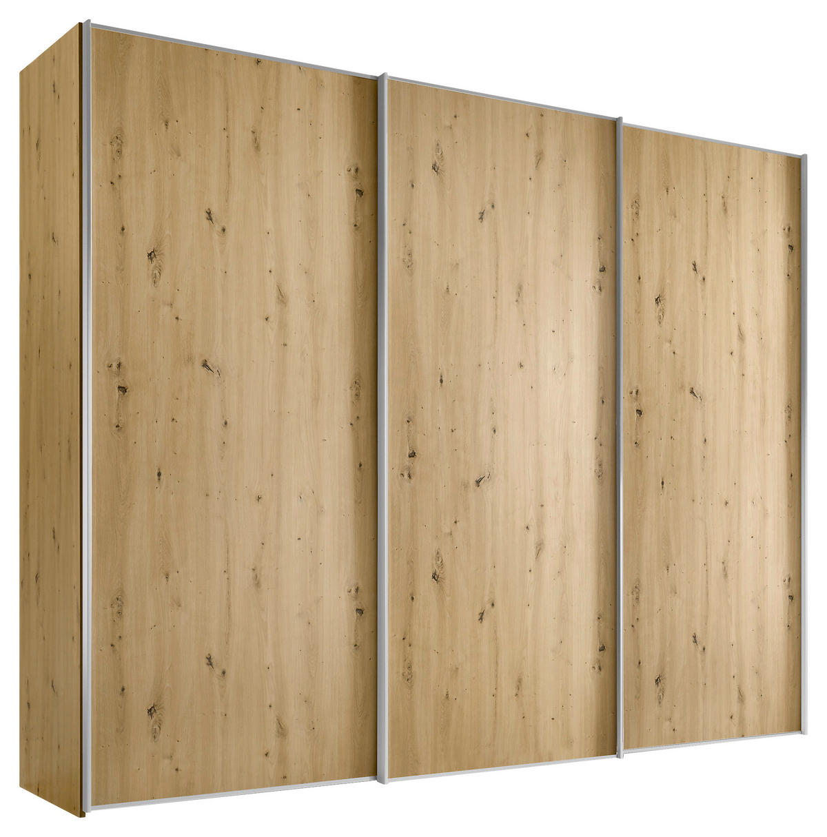 SCHWEBETÜRENSCHRANK in Eiche Artisan  - Alufarben/Eiche Artisan, Design, Holzwerkstoff/Metall (298/222/68cm) - Moderano