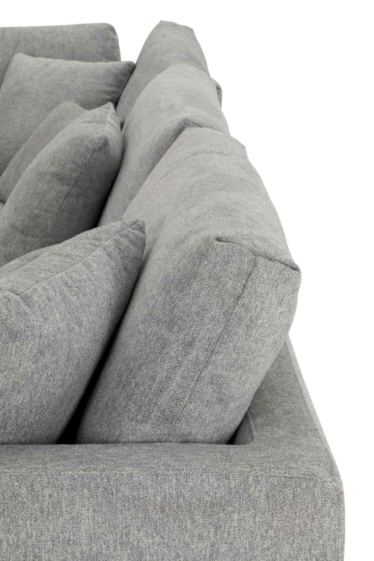 ECKSOFA Grau Webstoff  - Schwarz/Grau, Design, Textil/Metall (212/323cm) - Livetastic