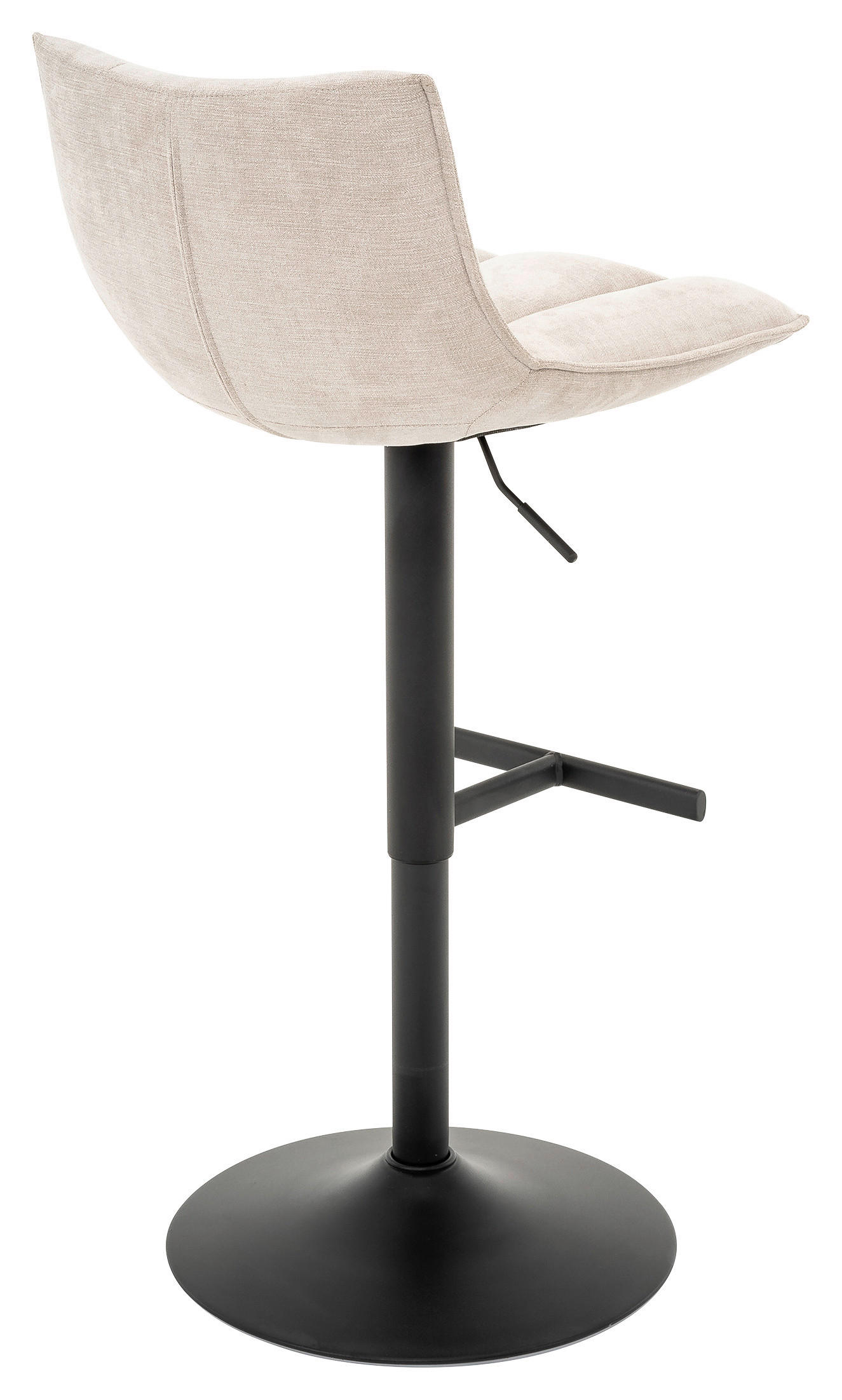 BARHOCKER Webstoff Beige Eisen Sitzfläche 360° drehbar  - Beige/Schwarz, MODERN, Textil/Metall (46/87-108/52cm) - MID.YOU