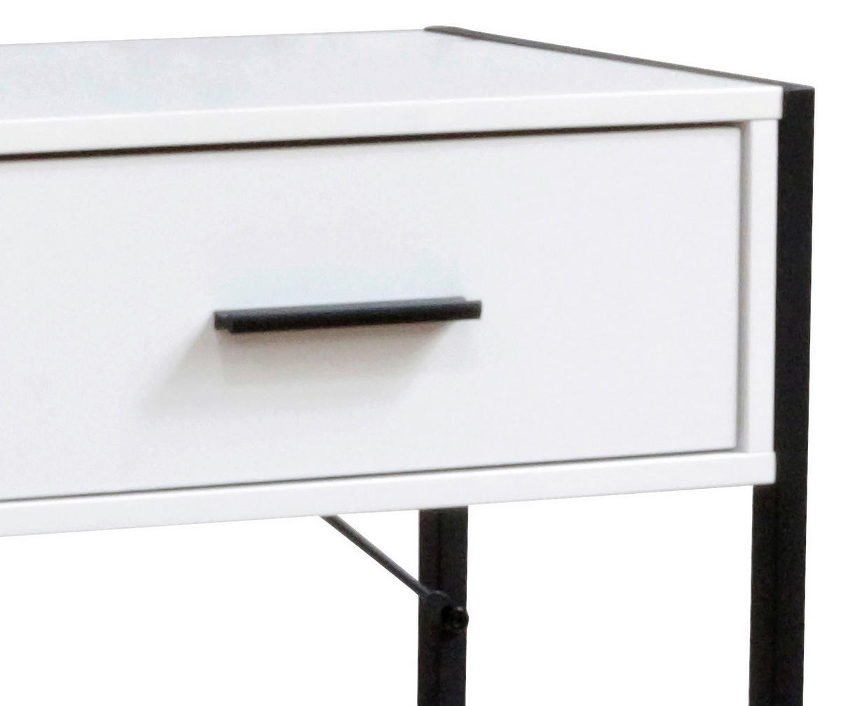 NACHTSCHRANK 41/60/30 cm  - Schwarz/Weiß, MODERN, Holzwerkstoff/Metall (41/60/30cm) - Livetastic