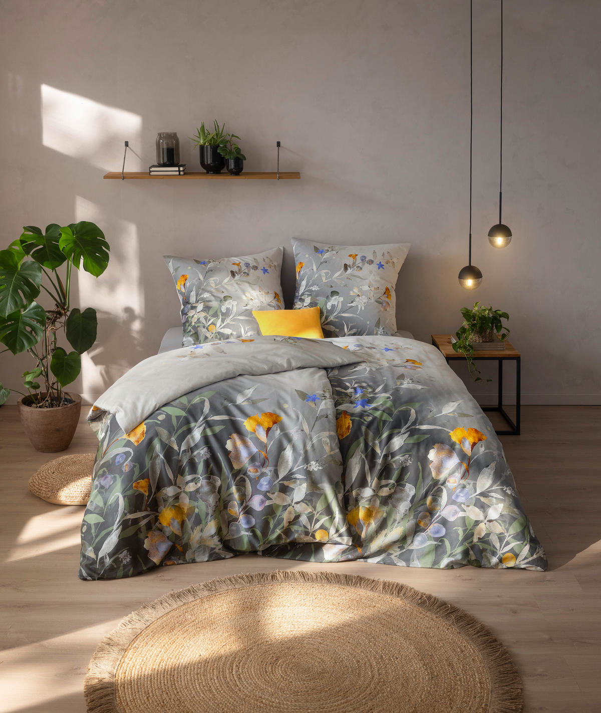 BETTWÄSCHE Natürlich Estella Makosatin  - Salbeigrün, Design, Textil (135cm) - Estella