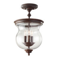 DECKENLEUCHTE Elstead Pickering 25.4/42.7 cm   - Dunkelbraun/Bronzefarben, ROMANTIK / LANDHAUS, Glas/Metall (25.4/42.7cm) - Elstead Lighting