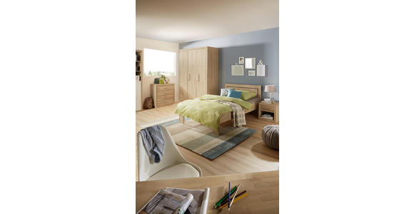 KOMMODE Eiche teilmassiv geölt Eichefarben - Eichefarben/Grau, KONVENTIONELL, Holz/Holzwerkstoff (90/80/42cm) - Linea Natura