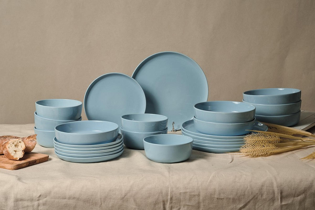 KOMBISERVICE Colori blu 24-teilig  - Blau, Trend, Keramik - Novel