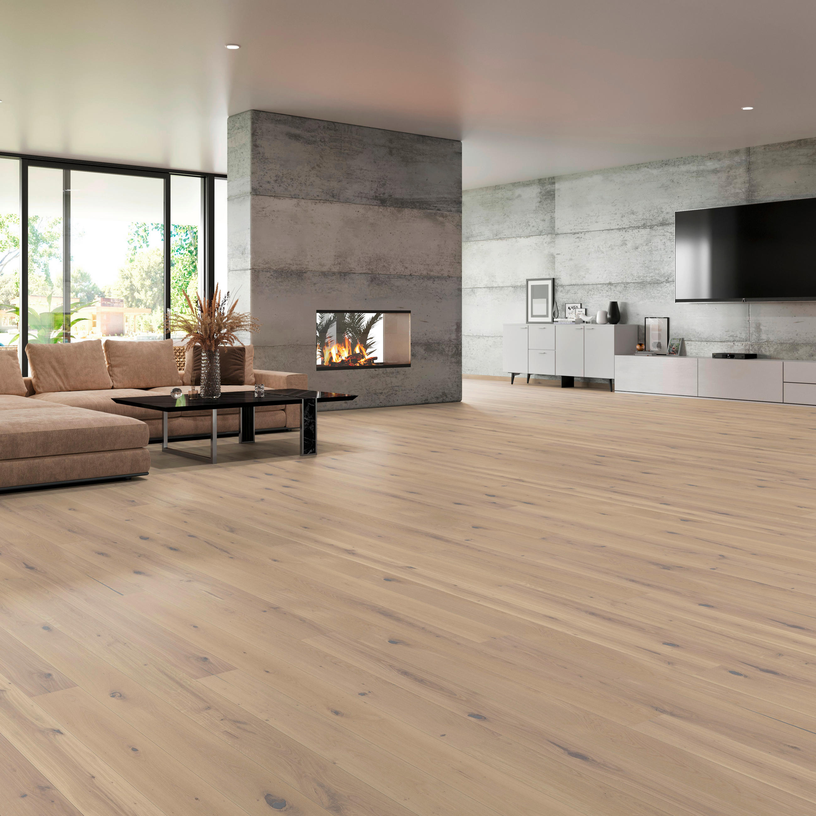 LANDHAUSDIELE MARCANTO TREND Eiche Weiss 100027602  per  m² - Eichefarben, Design, Holz (220,5/17,6/1,3cm) - Tilo