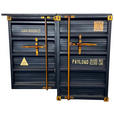 BARSCHRANK in Blau, Goldfarben, Naturfarben  - Blau/Goldfarben, Trend, Holz/Metall (120/99/48cm) - Ambia Home