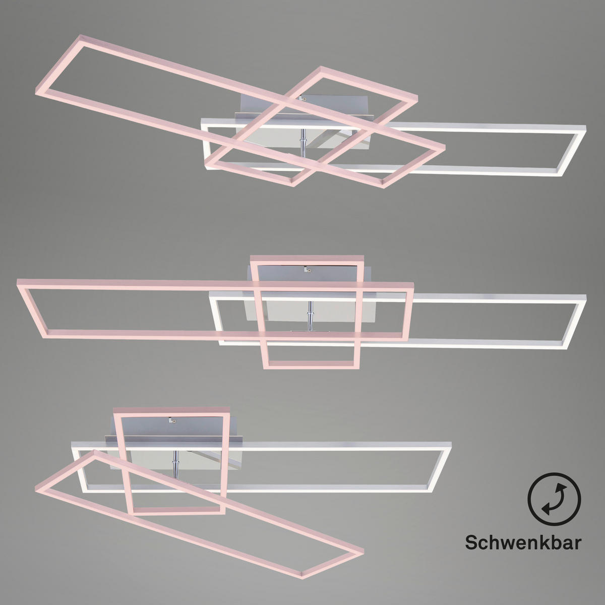 LED-DECKENLEUCHTE 104/42/10 cm   - Chromfarben, Design, Kunststoff/Metall (104/42/10cm)