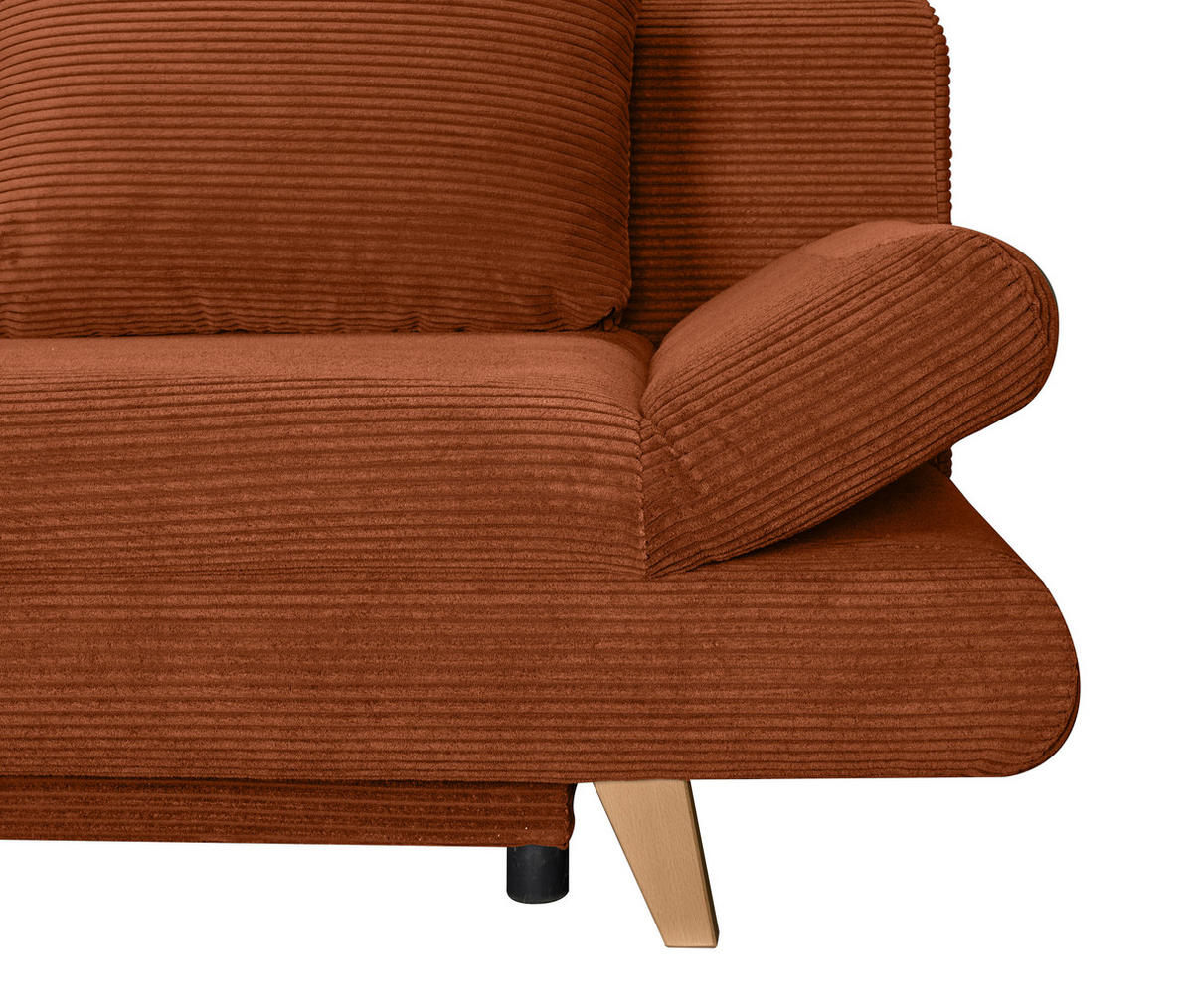 SCHLAFSOFA Cord Rostfarben  - Rostfarben/Buchefarben, KONVENTIONELL, Holz/Textil (200/75/85cm) - Carryhome