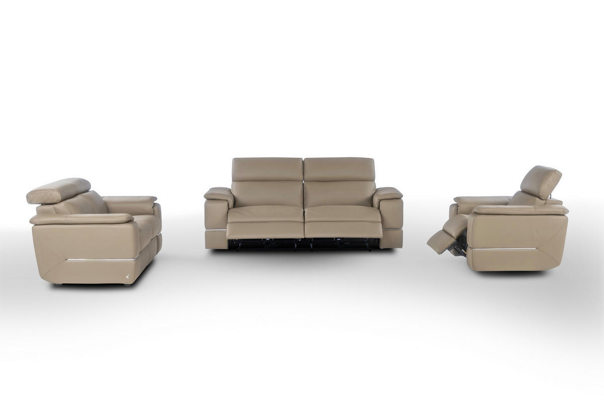 2,5 ÜLÉSES KANAPÉ bőr taupe  - taupe, Basics, bőr (205/84/101cm) - Calia Italia