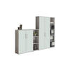AKTENSCHRANK Grau, Weiß  - Weiß/Grau, MODERN, Holzwerkstoff (257/186/33cm) - MID.YOU