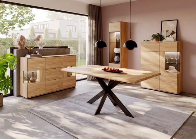 SIDEBOARD 163/83/40,6 cm  in Eichefarben  - Dunkelgrau/Eichefarben, Design, Holz/Holzwerkstoff (163/83/40,6cm) - Livetastic