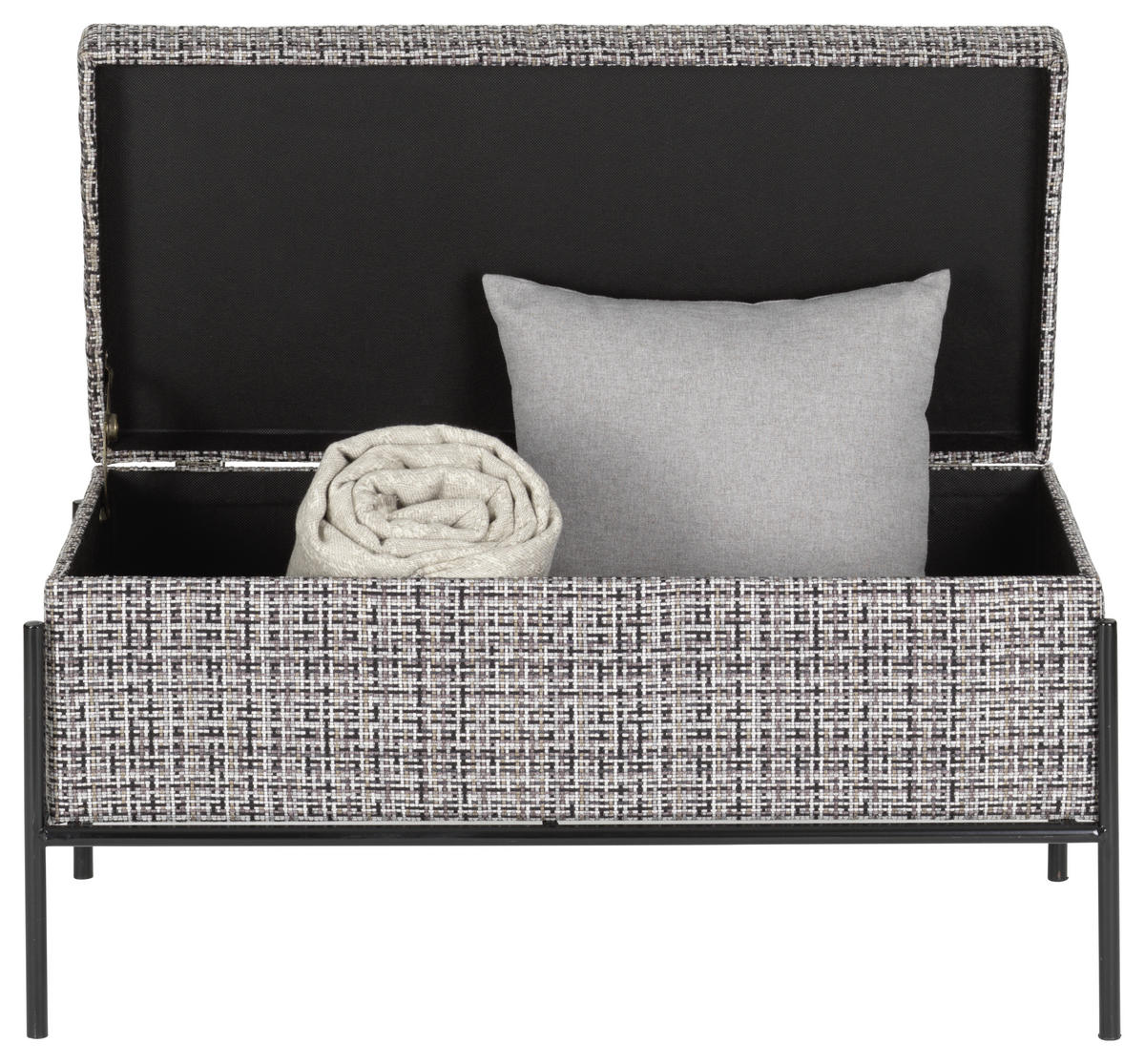 KLOP BREZ NASLONA, kovina, tekstil siva, črna  - črna/siva, Trendi, kovina/tekstil (80/40/43cm) - Xora