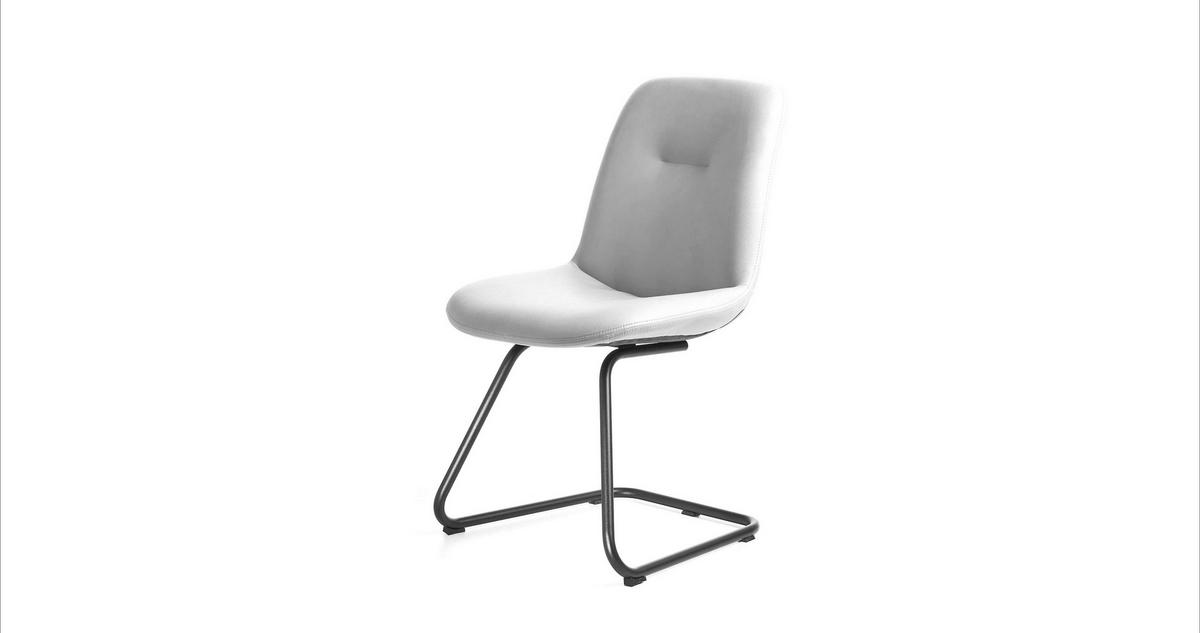 STUHL  in Edelstahl Lederlook Metall, Textil  - Cognac/Schwarz, Basics, Textil/Metall (51/89/61cm) - Celina Home
