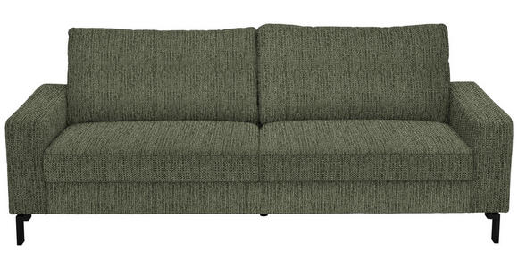 3-SITZER-SOFA  in Flachgewebe Dunkelgrün  - Dunkelgrün/Schwarz, Design, Textil/Metall (218/86/97cm) - Hom`in