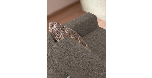 3-SITZER-SOFA in Flachgewebe Hellbraun - Chromfarben/Hellbraun, Design, Textil/Metall (195/83/85cm) - Xora