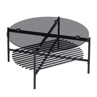 DOHÁNYZÓASZTAL üveg 80/80/40 cm   - fekete, Design, üveg/fém (80/80/40cm) - MID.YOU