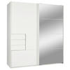 SCHWEBETÜRENSCHRANK in Weiss  - Weiss/Schwarz, Konventionell, Glas/Holzwerkstoff (180/198/65cm) - MID.YOU